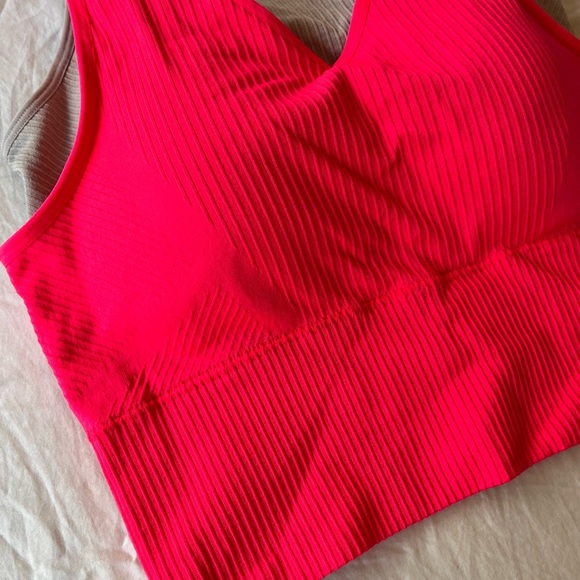 NWT Pro-Fit Seamless Ribbed Bra Top 2-Pack (Large) Pink & Taupe - Picture 6 of 12